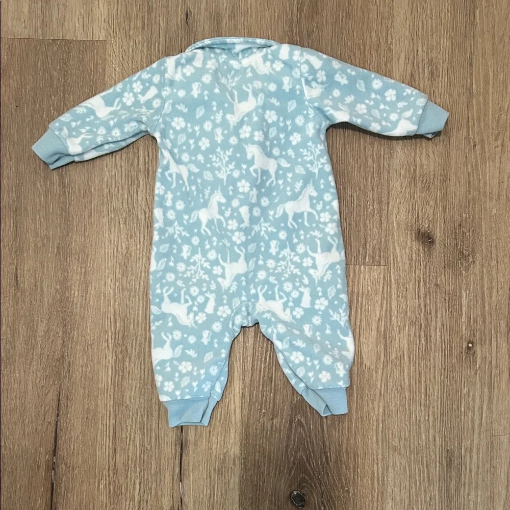 Carter's Baby Light Blue Unicorn Pattern